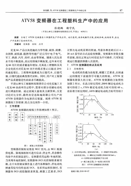 ATV58变频器在工程塑料生产中的应用