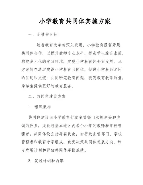 小学教育共同体实施方案