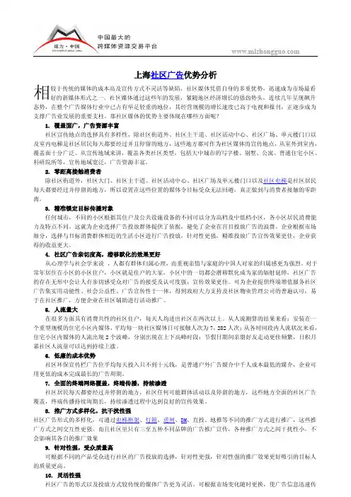 上海社区广告优势分析