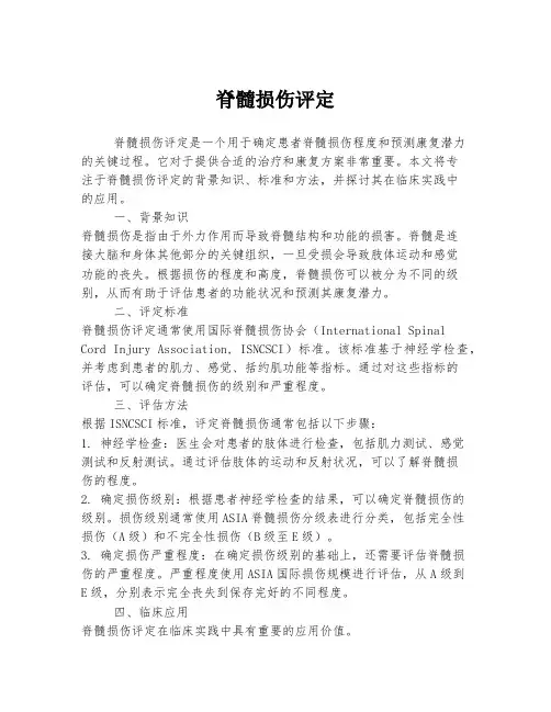 脊髓损伤评定