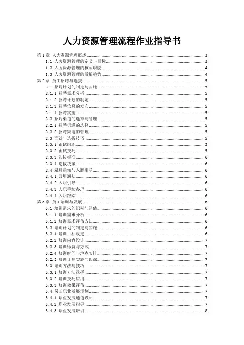 人力资源管理流程作业指导书