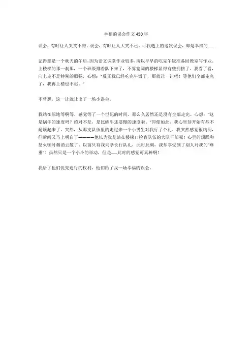 幸福的误会作文450字