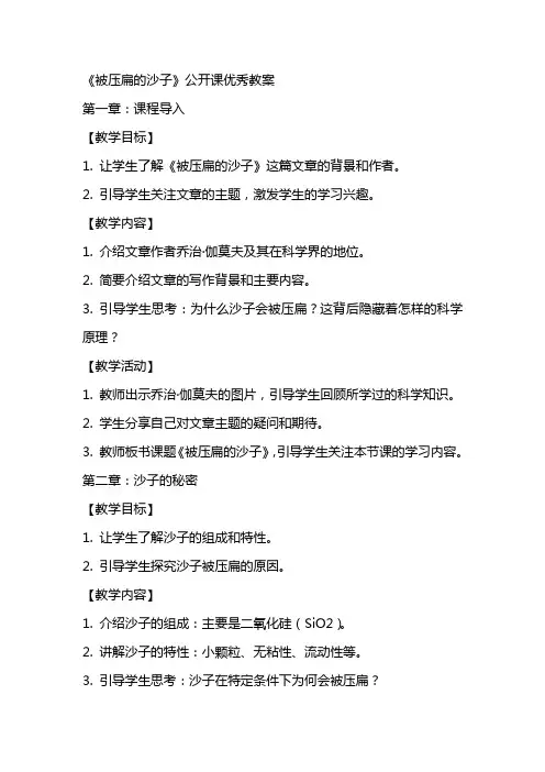 《被压扁的沙子》公开课优秀教案