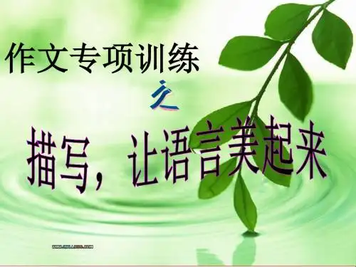 初中作文 作文专项训练之描写,让语言美起来PPT优秀课件(14张)
