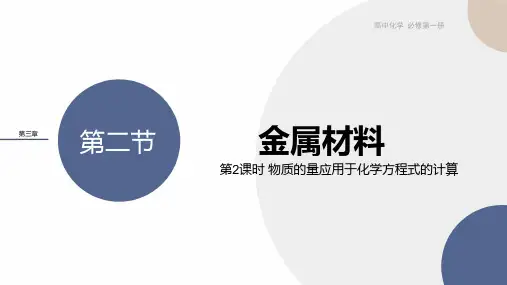物质的量在化学方程式计算中的应用PPT课件