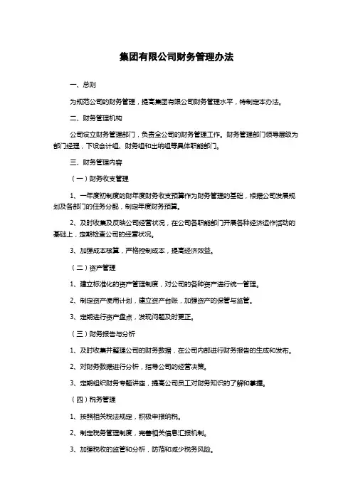 集团有限公司财务管理办法
