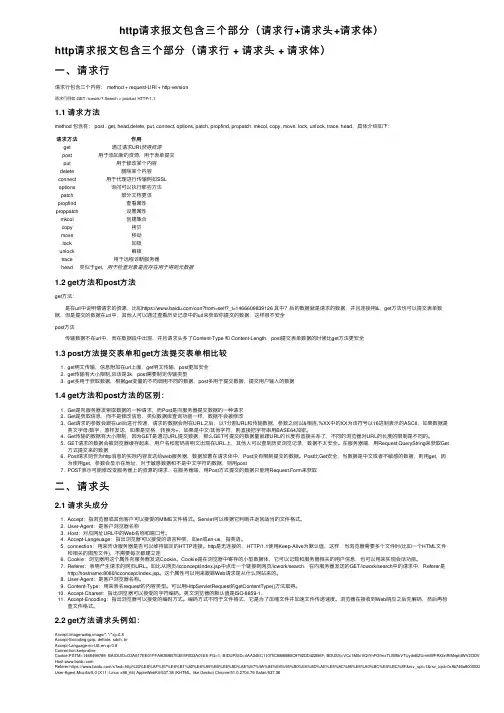 http请求报文包含三个部分（请求行+请求头+请求体）