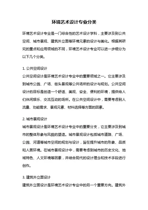 环境艺术设计专业分类