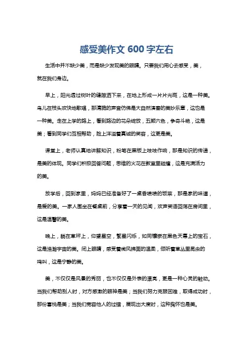 感受美作文600字左右