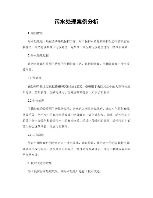 污水处理案例分析