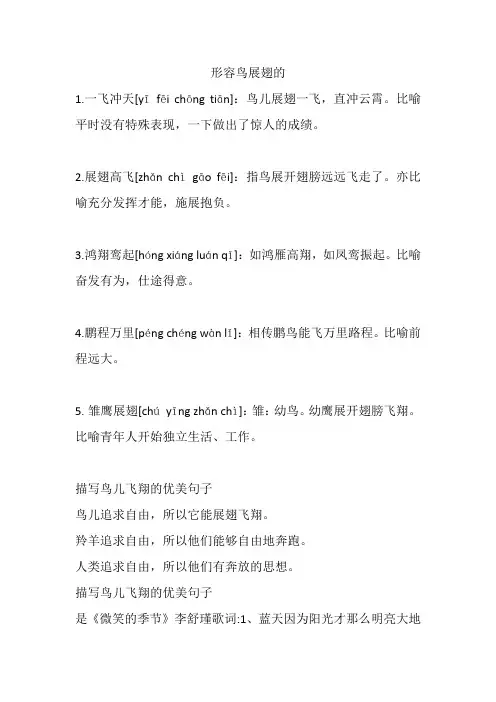 形容鸟展翅的