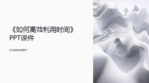 《如何高效利用时间》课件
