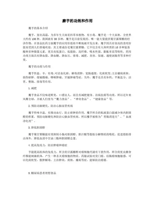 磨芋的功效和作用