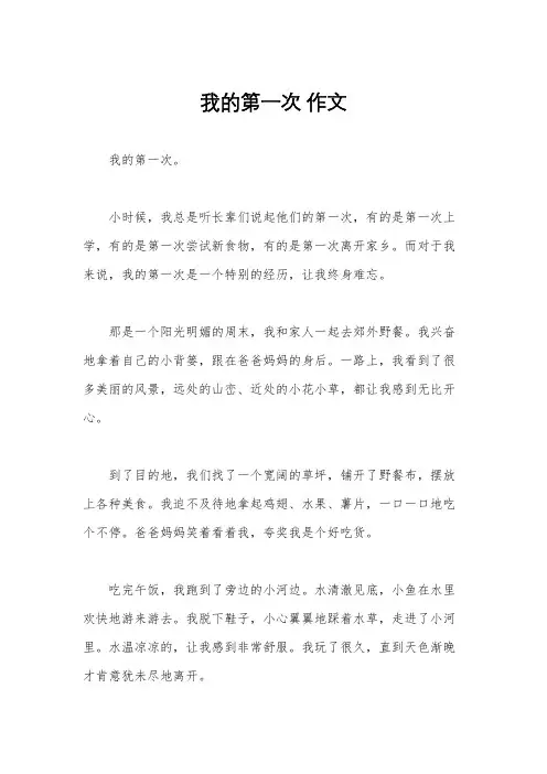 我的第一次 作文
