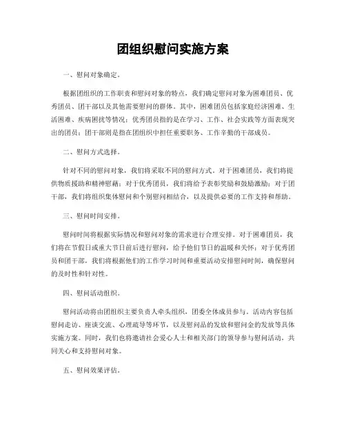 团组织慰问实施方案