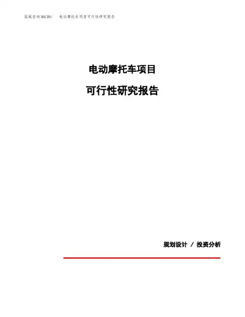 关于建设电动摩托车项目可行性研究报告