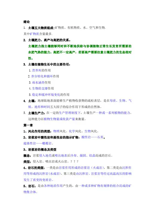 土壤学知识点