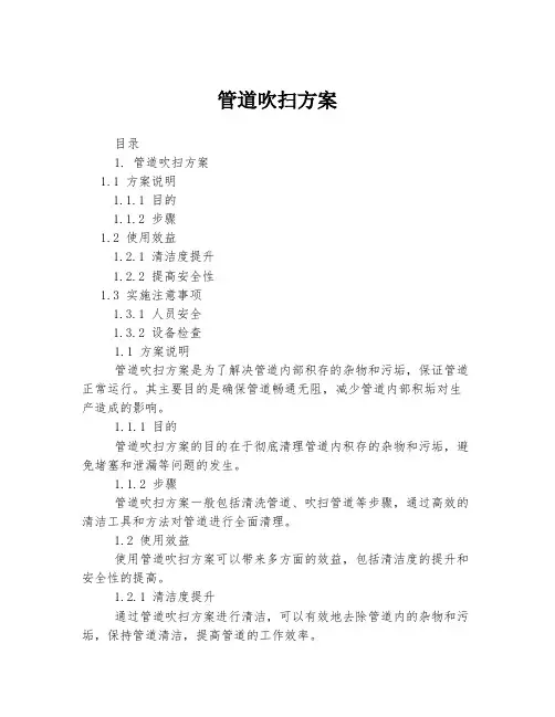 管道吹扫方案