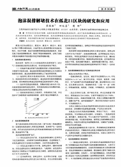 泡沫混排解堵技术在孤北21区块的研究和应用