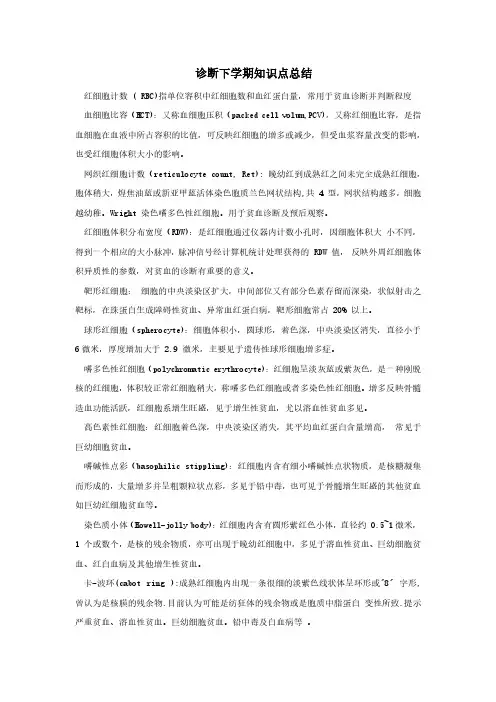 诊断学名词解释与简答