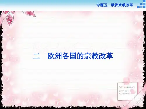 历史人民版选修1 专题五二欧洲各国的宗教改革 课件