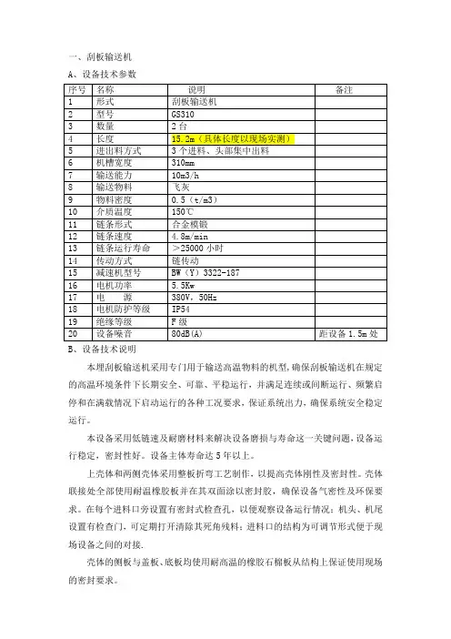 GS310刮板输送机技术方案