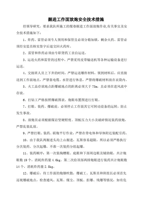放炮安全技术措施