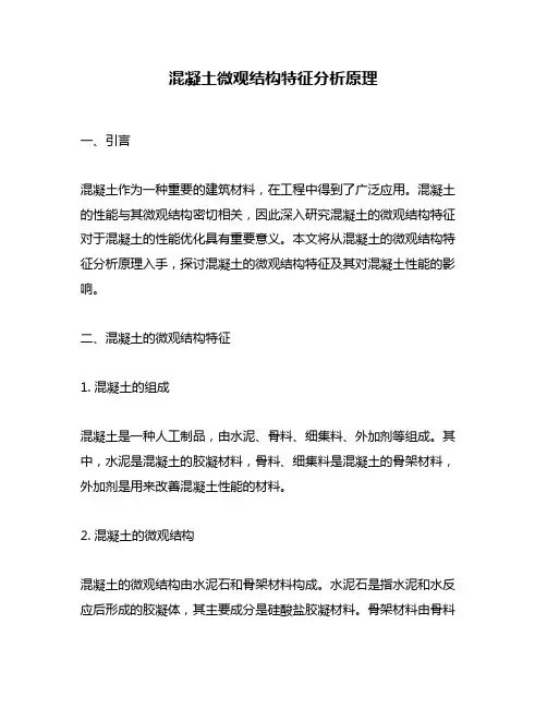 混凝土微观结构特征分析原理