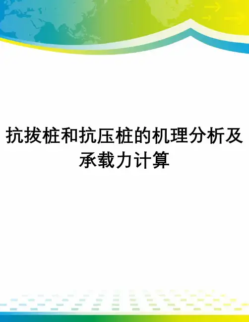 抗拔桩和抗压桩的机理分析及承载力计算