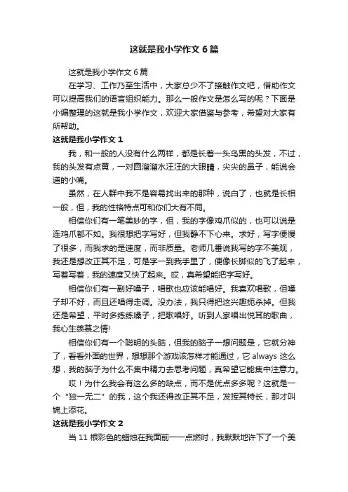 这就是我小学作文6篇