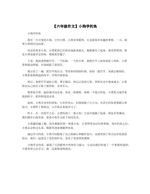 【六年级作文】小狗学钓鱼