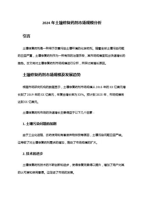 2024年土壤修复药剂市场规模分析