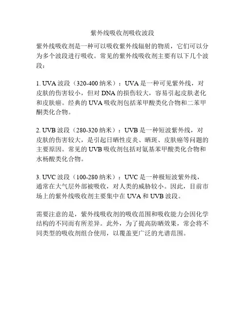 紫外线吸收剂吸收波段