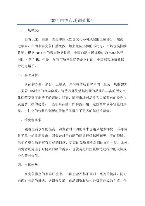 2024白酒市场调查报告