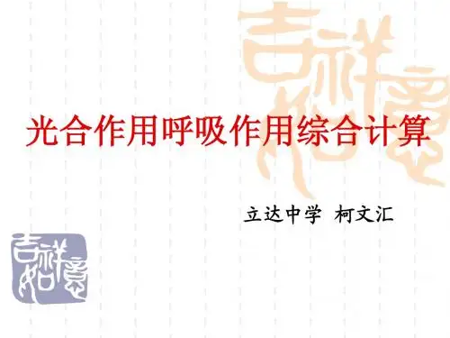 光合作用呼吸作用综合计算