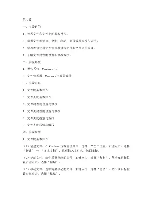文件操作的实验报告(3篇)