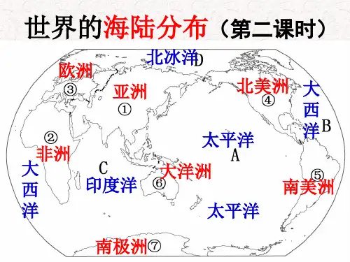 七年级地理上册 第2章 第2节《世界的海陆分布》课件2 湘教版(共27张PPT)