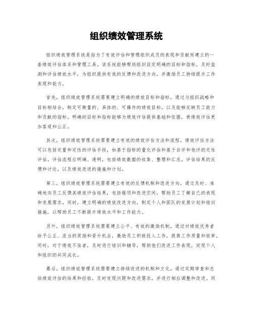 组织绩效管理系统