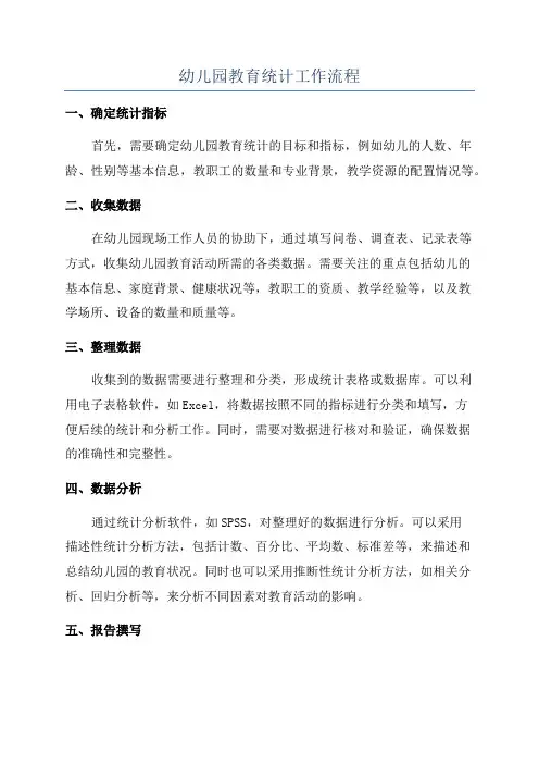 幼儿园教育统计工作流程