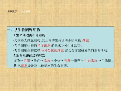 志鸿全优设计高考生物一轮复习11走近细胞名师优质课件新人教版必修1