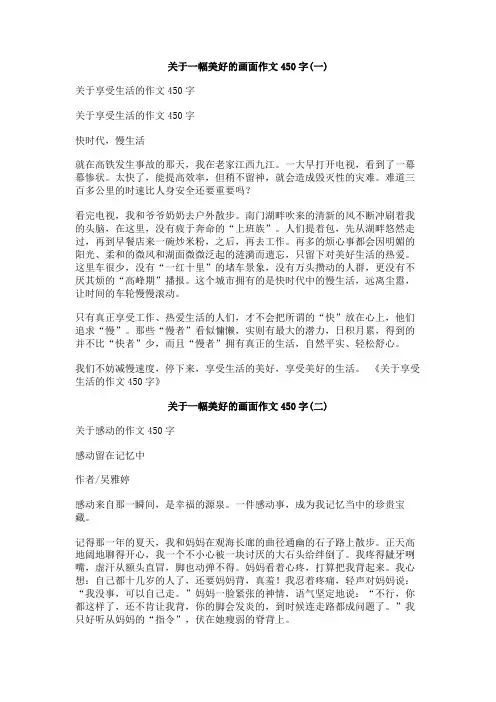 关于一幅美好的画面作文450字