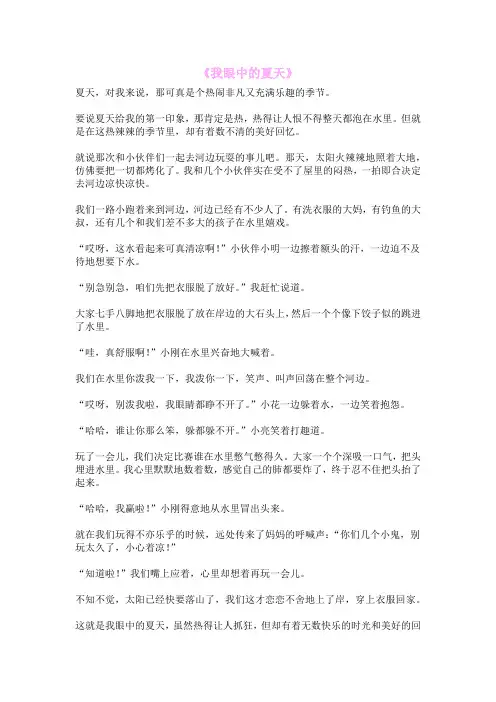 《我眼中的夏天》