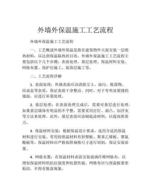 外墙外保温施工工艺流程