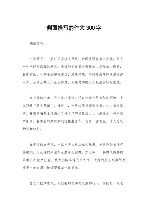 侧面描写的作文300字
