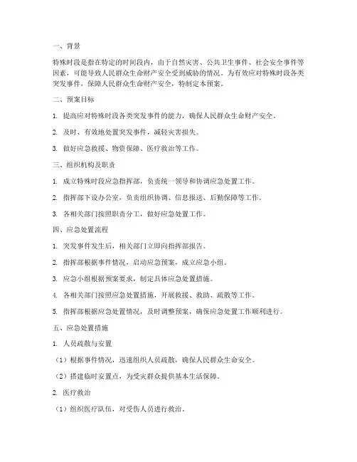 特殊时段应急预案方案