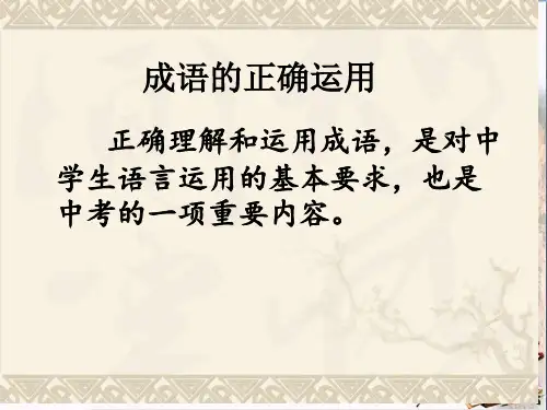 初三语文中考成语的正确应用课件 (共27张PPT)(优秀推荐版)