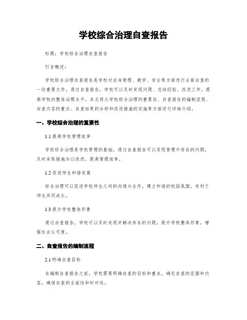 学校综合治理自查报告