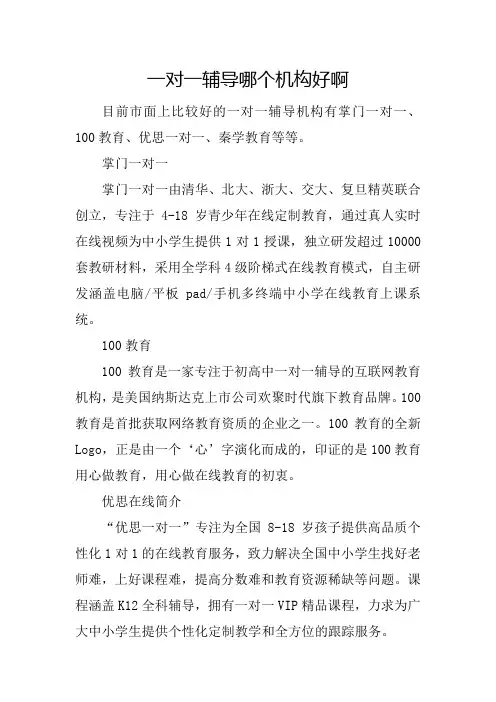 一对一辅导哪个机构好啊
