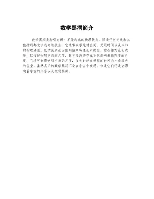 数学黑洞简介