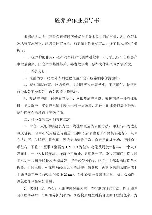 砼养护作业指导书